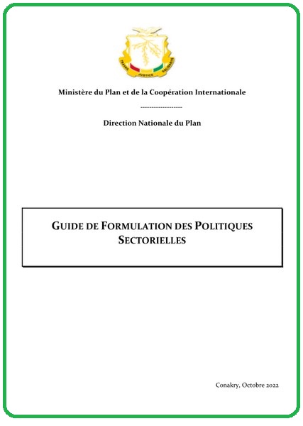 Guide d’élaboration des Politiques Sectorielles Guinée avec Programmes